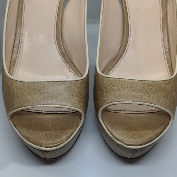 PRADA Nude Peep-toe Heels - Picture 3 of 10